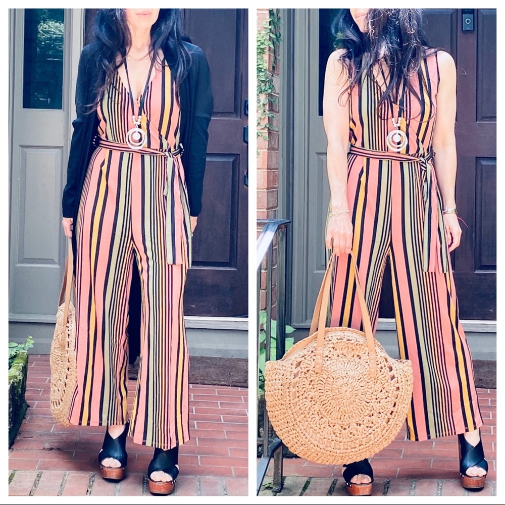 MOST FABULOUS STRIPED TANK ANKLE JUMPSUIT - Picture 4 of 9